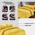 Bedding Set Brushed Microfiber Satin Stripes Easy Care Duvet Cover with Pillowcases - Mustard