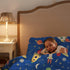 100% Cotton Kids Children's Bedding Set Reversible Duvet Cover with Pillowcase - Space Blue