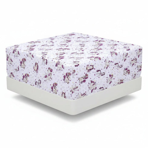Cot Bed Sheets Super Soft Breathable Polycotton Fitted Sheet - Unicorn