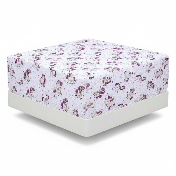 Cot Bed Sheets Super Soft Breathable Polycotton Fitted Sheet - Unicorn