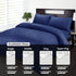 Bedding Set Brushed Microfiber Satin Stripes Easy Care Duvet Cover with Pillowcases - Navy Blue