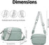 Women’s Light Green Small PU Leather Crossbody Camera Bag with Two Straps