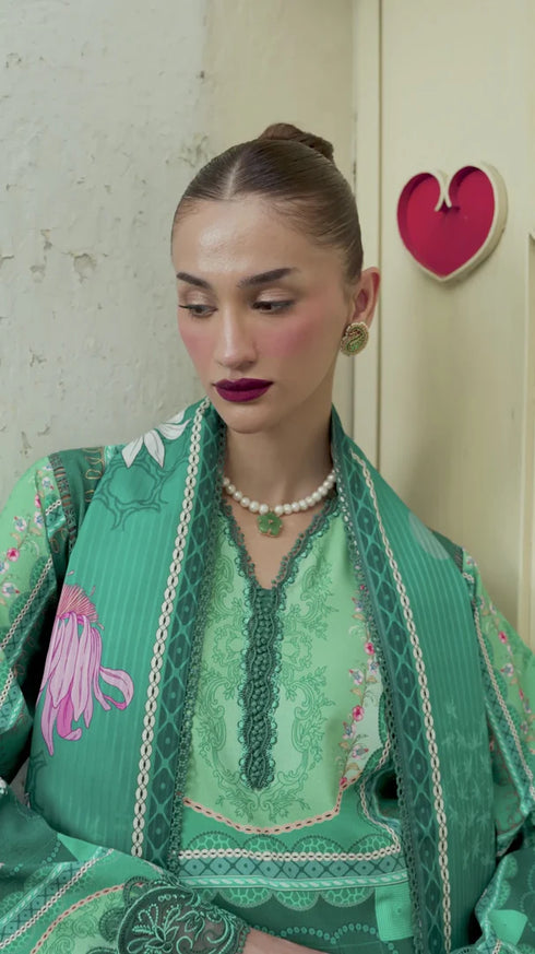 Qalmkar Jacquard Digital Printed Suit QW-08 (B) ANIKA