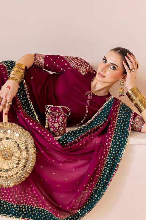 jazmin Embroidered Velvet Suit CVF D-02