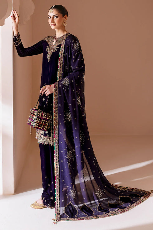 jazmin Embroidered Velvet Suit CVF D-08