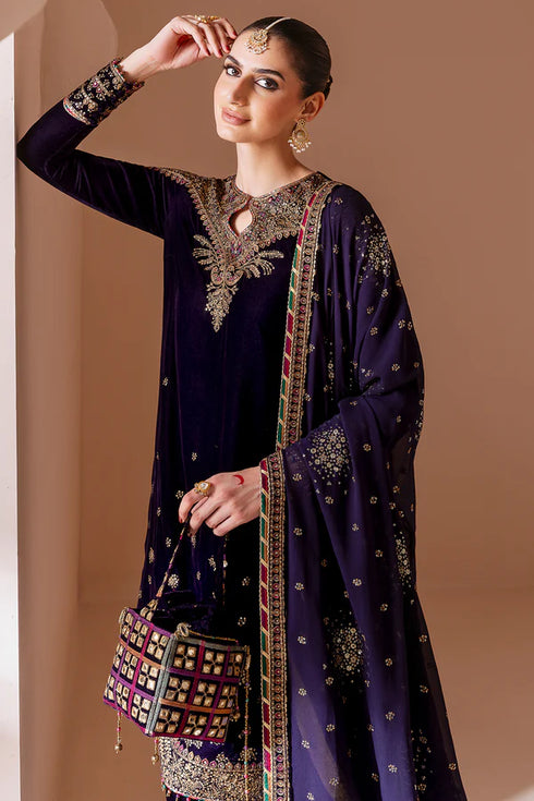jazmin Embroidered Velvet Suit CVF D-08