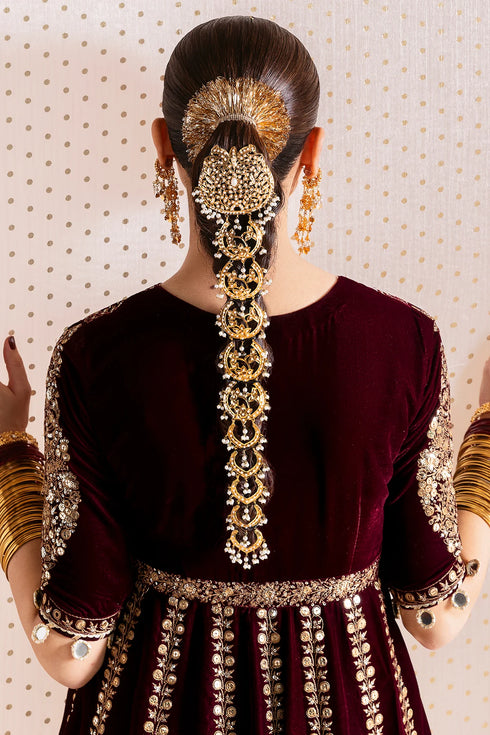 jazmin Embroidered Velvet Suit CVF D-12