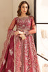 Farasha Embroidered Net Suit Carmine Allure