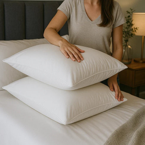 Hotel Quality Bounce Back Pillows with Pillow Case 2 Pack Soft Luxury Bed Pillow