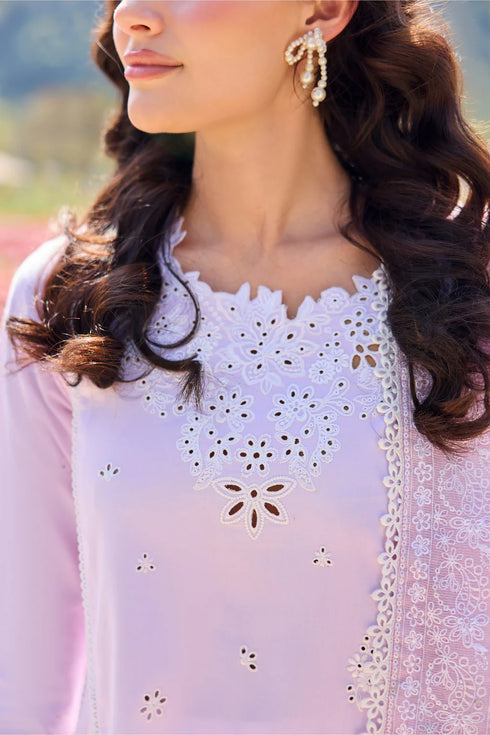Farasha Embroidered Lawn 3 Piece Suit Blush Muse