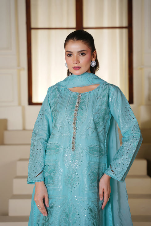 Attire Designer Embroidered Cotton Lawn 3PC Suit AD-30