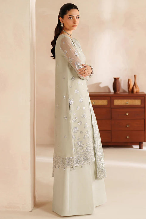 Farasha Embroidered Chiffon Suit Crystal Dew