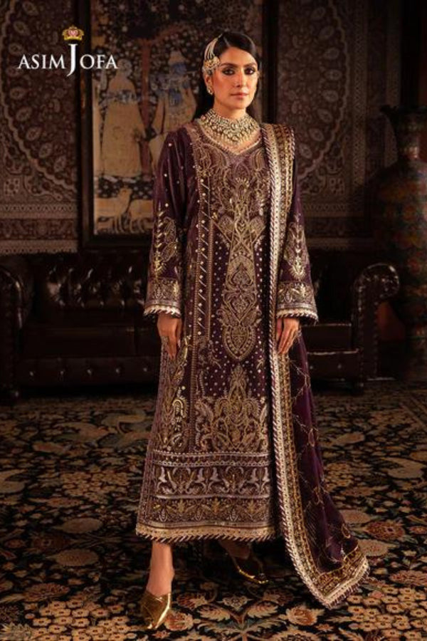 Asim Jofa Embroidered Velvet 3 Piece Suit AJMM-06