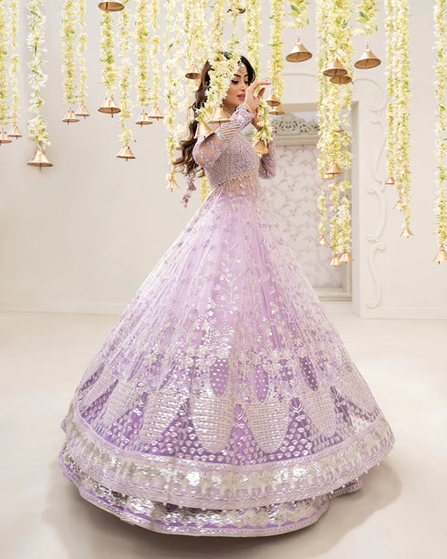 Faiza Saqlain Embroidered Net Suit Pinar