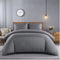 3 Piece Satin Stripe Duvet Cover Set with Pillowcases – Soft Breathable Hotel Style Bedding