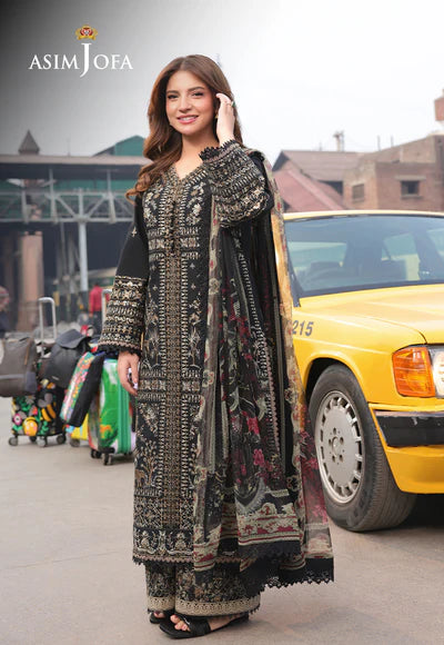 Asim Jofa Embroidered Jacquard 3 Pcs Suit AJUBU-01