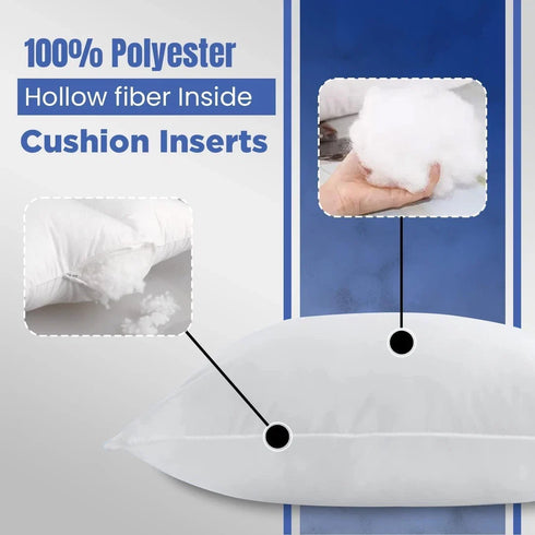 Cushion inserts, 45cm x 45cm, Extra Fluffy & Super Soft Cushion Pads - White