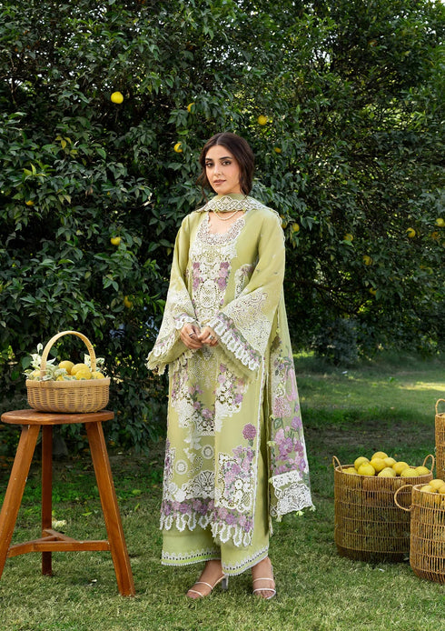 Elaf Embroiderd Lawn Suit ELY-08 PISTACHIA