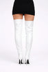 Women's White Thigh High Over The Knee Stiletto Boots Zip BS-12051