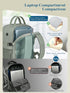 Gray Green Ryanair Cabin Bag 40x30x20 cm, Underseat Travel Backpack with Laptop Compartment, Wet Pocket and Bottle Holders
