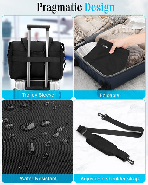 Black VSNOON 40x30x20 Ryanair Cabin Bag – 24L Underseat Bag