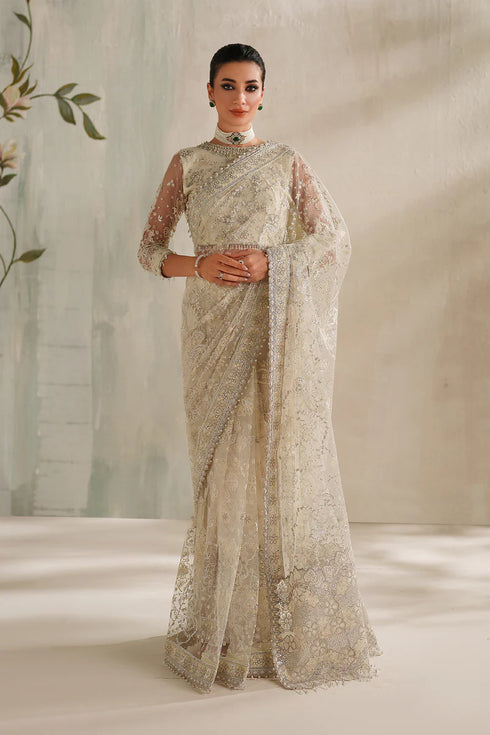 Baroque Embroidered Net Saree  UF-4372