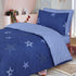 100% Cotton Kids Children's Bedding Set Reversible Duvet Cover with Pillowcase-Star Blue