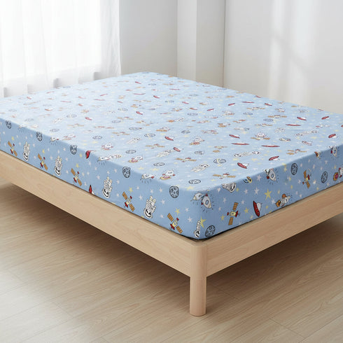 Cot Bed Sheets Super Soft Breathable Polycotton Fitted Sheet - Space Blue