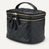 Essentials Women’s Quilted Makeup Bag with Brush Storage, Dual Compartments and Carry Handle