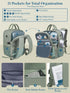 Gray Green Ryanair Cabin Bag 40x30x20 cm, Underseat Travel Backpack with Laptop Compartment, Wet Pocket and Bottle Holders