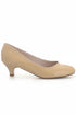 Women Round Toe Kitten Heel Shoes Nude Patent G-20