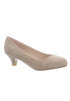 Women Round Toe Kitten Heel Shoes Nude Suede G-20