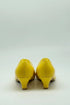 Women Round Toe Kitten Heel Shoes Yellow Patent G-20