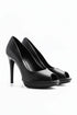 Black Matte Peep Toe High Heel Court Shoes – G-926