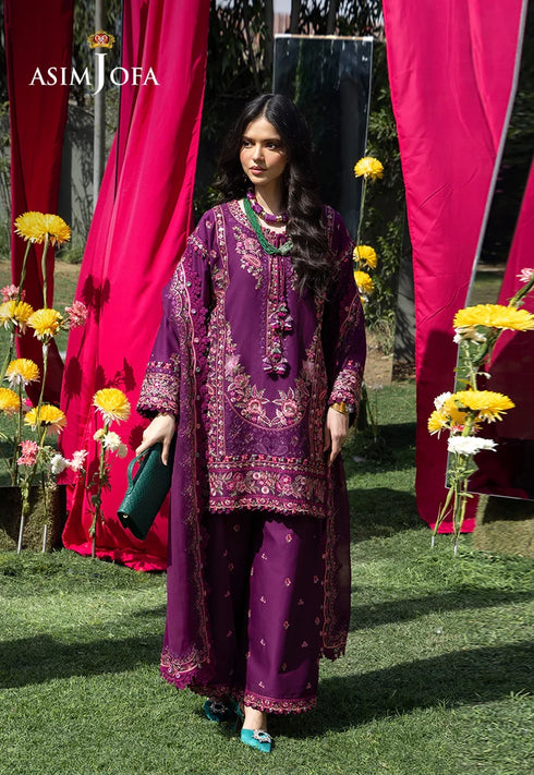 Asim Jofa Embroidered Lawn 3 Pcs Suit AJULW-07