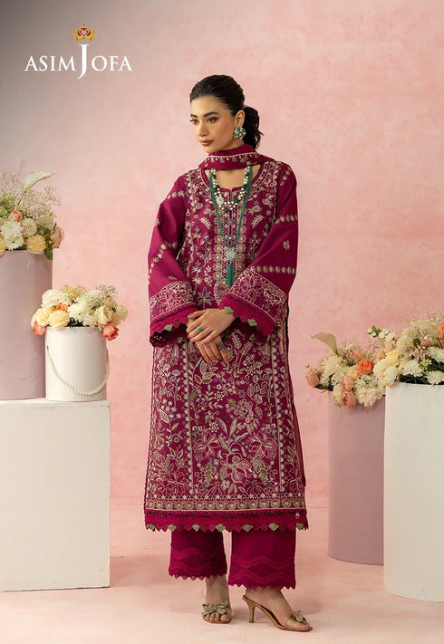 Asim Jofa Embroidered Lawn 3 Pcs Suit AJULW-02
