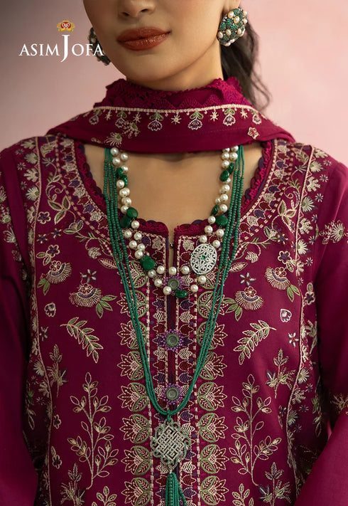 Asim Jofa Embroidered Lawn 3 Pcs Suit AJULW-02
