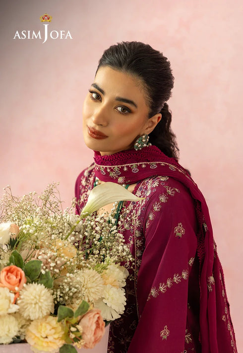 Asim Jofa Embroidered Lawn 3 Pcs Suit AJULW-02