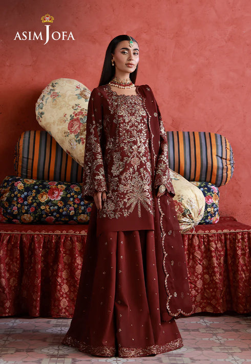 Asim Jofa Embroidered Cotton Silk Suit AJULN-11