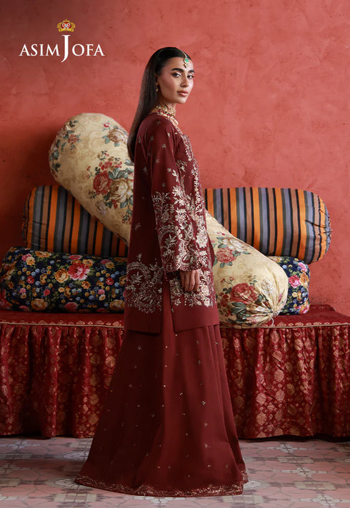 Asim Jofa Embroidered Cotton Silk Suit AJULN-11