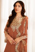Farasha Embroidered Chiffon Suit Warm Saffron