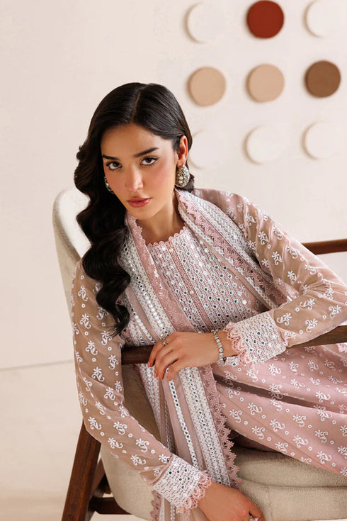 Farasha Embroidered Chiffon Suit Blush Sand