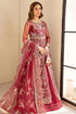 Farasha Embroidered Net Suit Carmine Allure