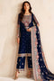 Farasha Embroidered Chiffon Suit Navy Lux