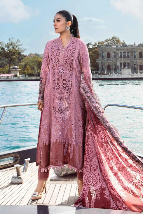Maria B Embroidered Linen 3 Piece suit DL-1106