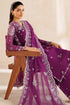 Farasha Embroidered Chiffon Suit Magenta Rose