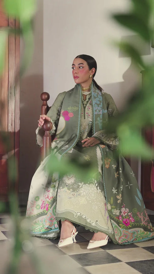 Qalmkar Jacquard Digital Printed Suit QW-09 (A) KHANZA