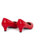 Women Round Toe Kitten Heel Shoes Red Patent G-20 PLUS