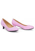 Women Round Toe Kitten Heel Shoes Pink Patent G-20 PLUS