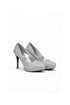 Silver Glitter Round Toe Diamante Stiletto High Heel Court Shoes – 014